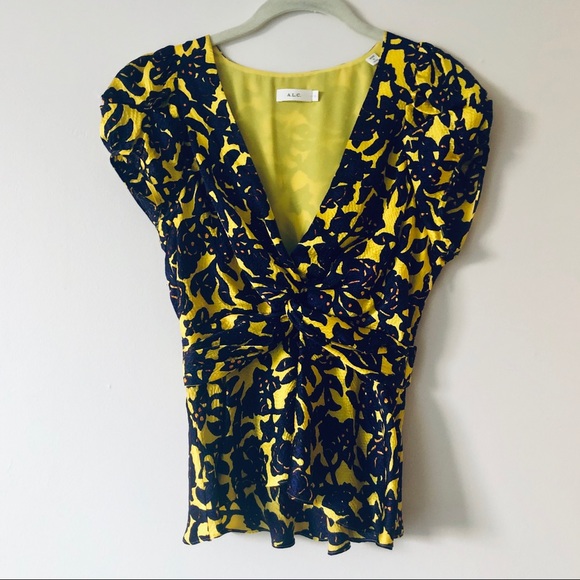A.L.C. Viera Print Silk Top - Picture 2 of 5